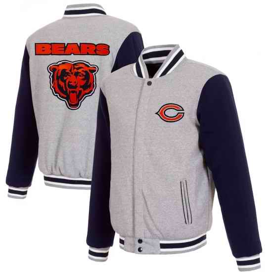 Men Chicago Bears Jacket 2026 Gray Navy Blue